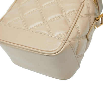 Saint Laurent 80'S Vanity Bag Shoulder Beige Leather