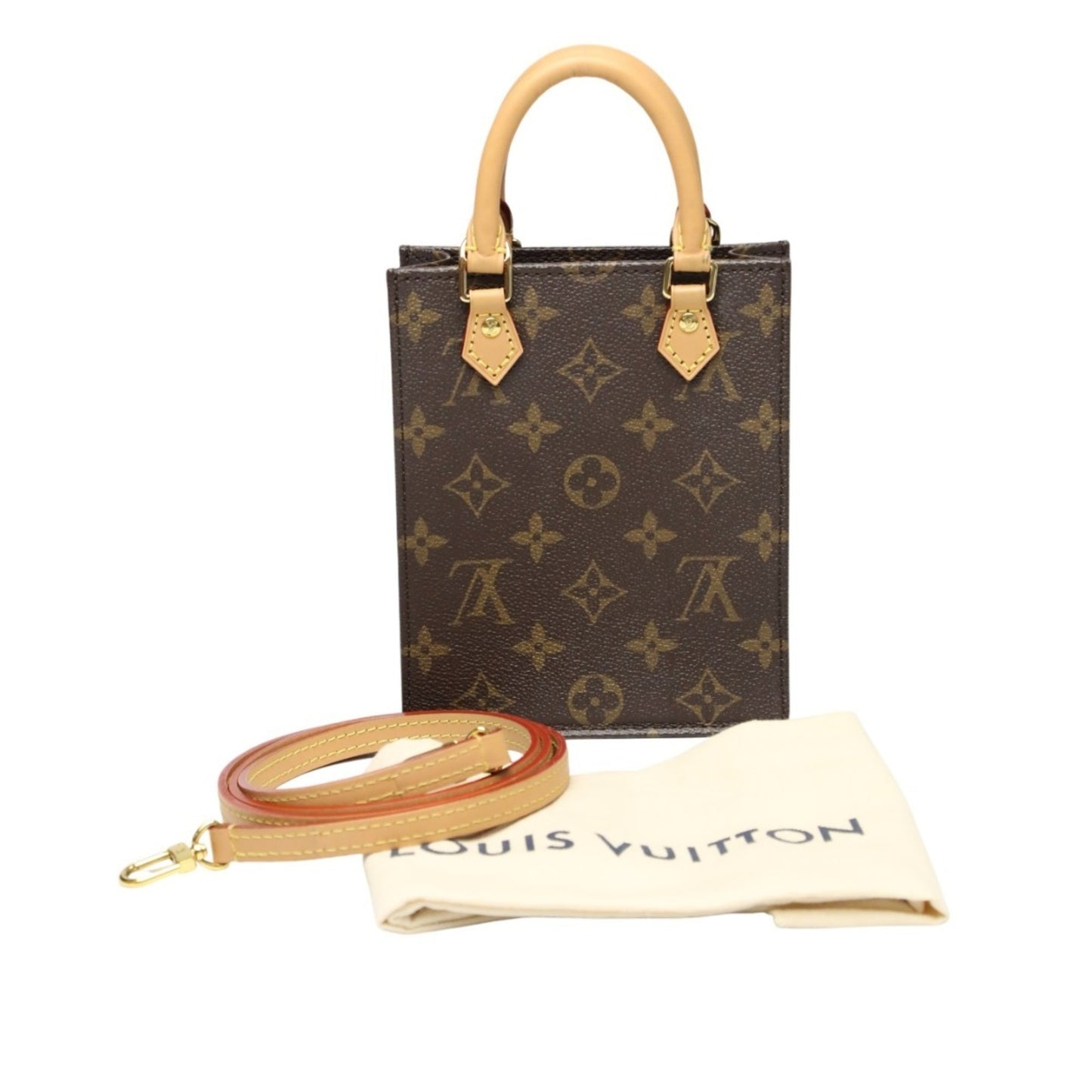 Louis Vuitton Monogram Petite Sac Plat Shoulder Bag M81295 Brown