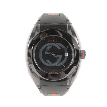 Gucci Gucci Skeleton Analog (Sync) Sherry Line Rubber Belt Black