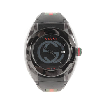 Gucci Gucci Skeleton Analog (Sync) Sherry Line Rubber Belt Black