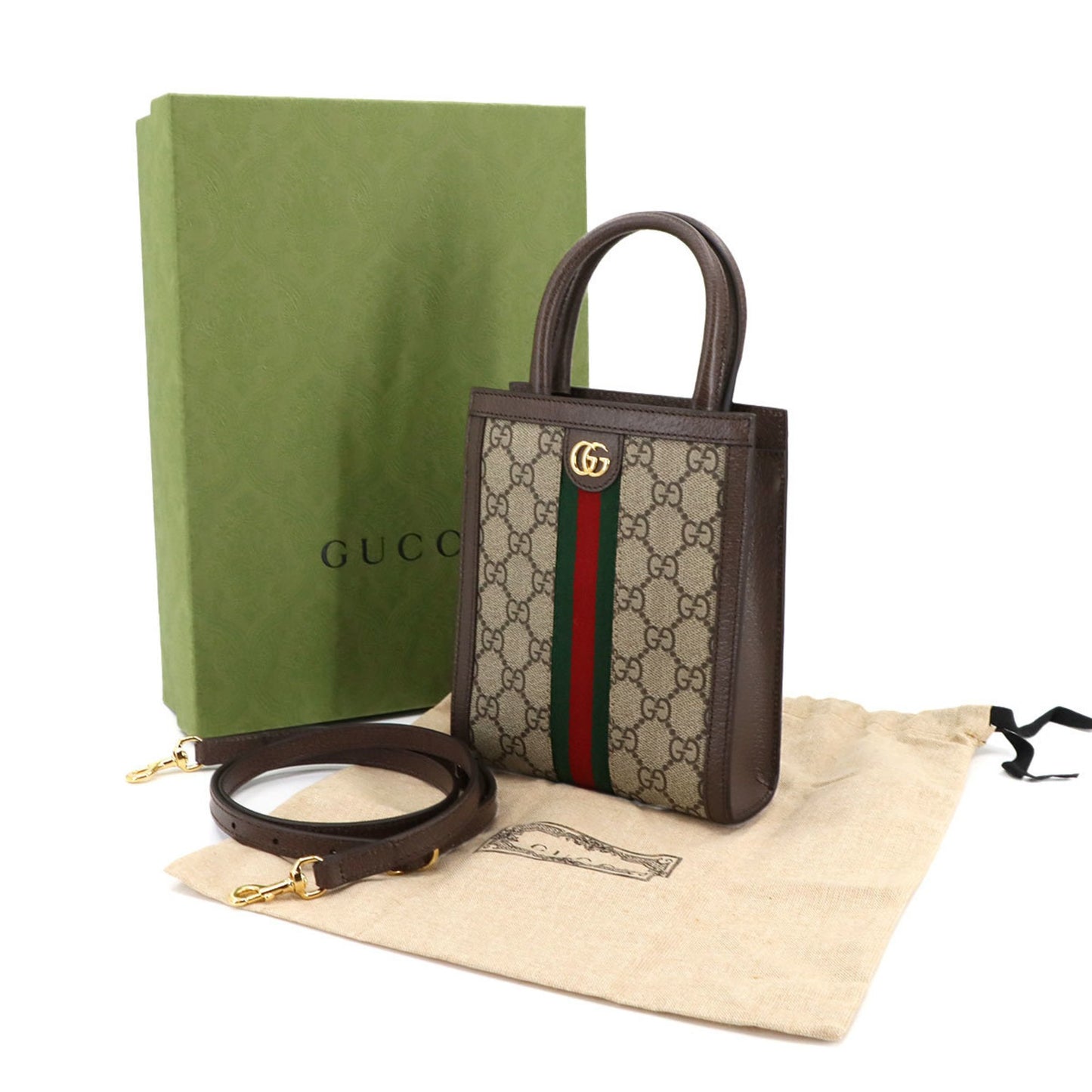 Gucci Ophidia 2-Way Hand/Shoulder Bag In Gg Supreme Canvas