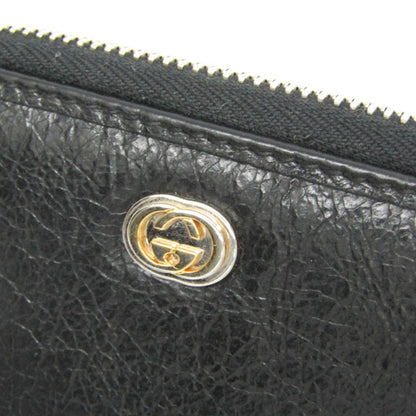 Gucci Interlocking G Coin Case 581530 Leather Card Case Black