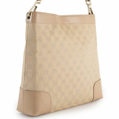 Gucci Gg Canvas Beige Semi-Hand Shoulder Bag 33900