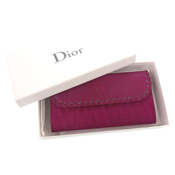 Christian Dior Ethnic Trotter Pattern 02 Lu 0062 Leather/Nylon/Canvas Purple Long Wallet 0848