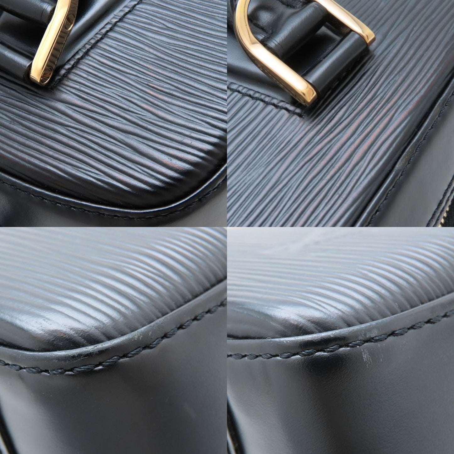 Louis Vuitton Epi Sablon M52042 Handbag In Noir And Creel Black