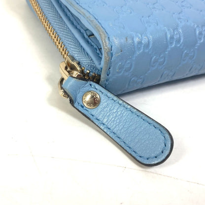 Gucci 449364 Micro Guccissima Round Zip Long Wallet Leather