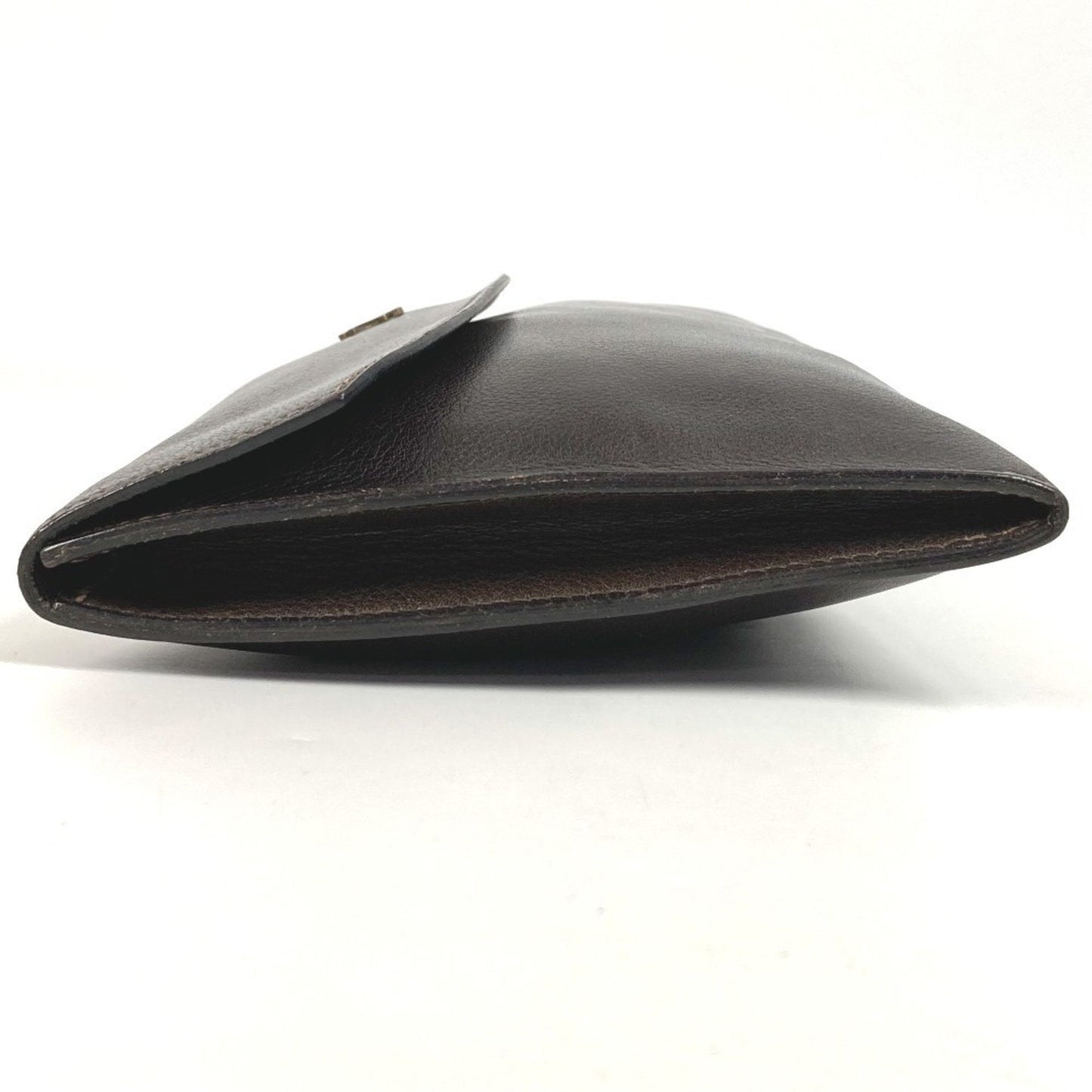 Hermes Vintage Logo Bag Pouch Flap Second Clutch Leather