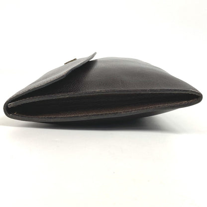 Hermes Vintage Logo Bag Pouch Flap Second Clutch Leather