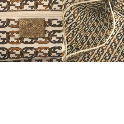 Gucci Prince 161720 Gg Canvas Beige Gold Handbag 1076Gucci