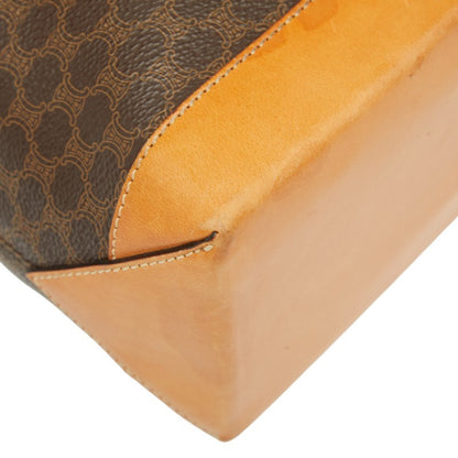 Celine Macadam Tote Bag Shoulder Brown Leather