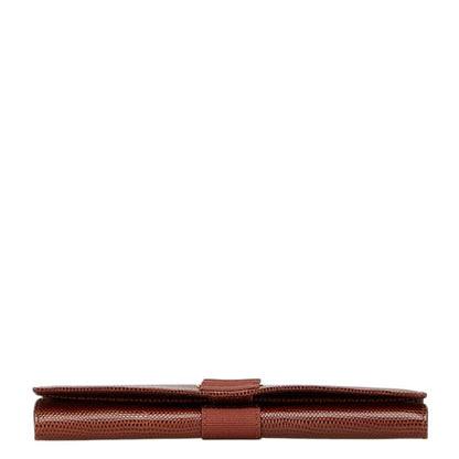 Salvatore Ferragamo Vara Long Wallet In Brown Leather