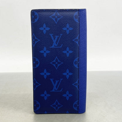 Louis Vuitton Taiga Rama Portefeuille Brazza Long Wallet M30297 Cobalt