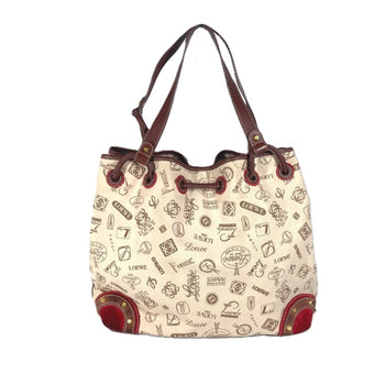 Loewe 160Th Anniversary Logo Anagram Drawstring Bag Shoulder Canvas Leather