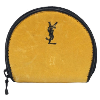 Yves Saint Laurent Vintage Ysl Yellow Leather Wallet/Coin Case/Purse