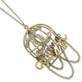 Chanel Chanel Birdcage Necklace Mtiers D'Art Collection Gold Plated X Rhinestone 2020 Champagne