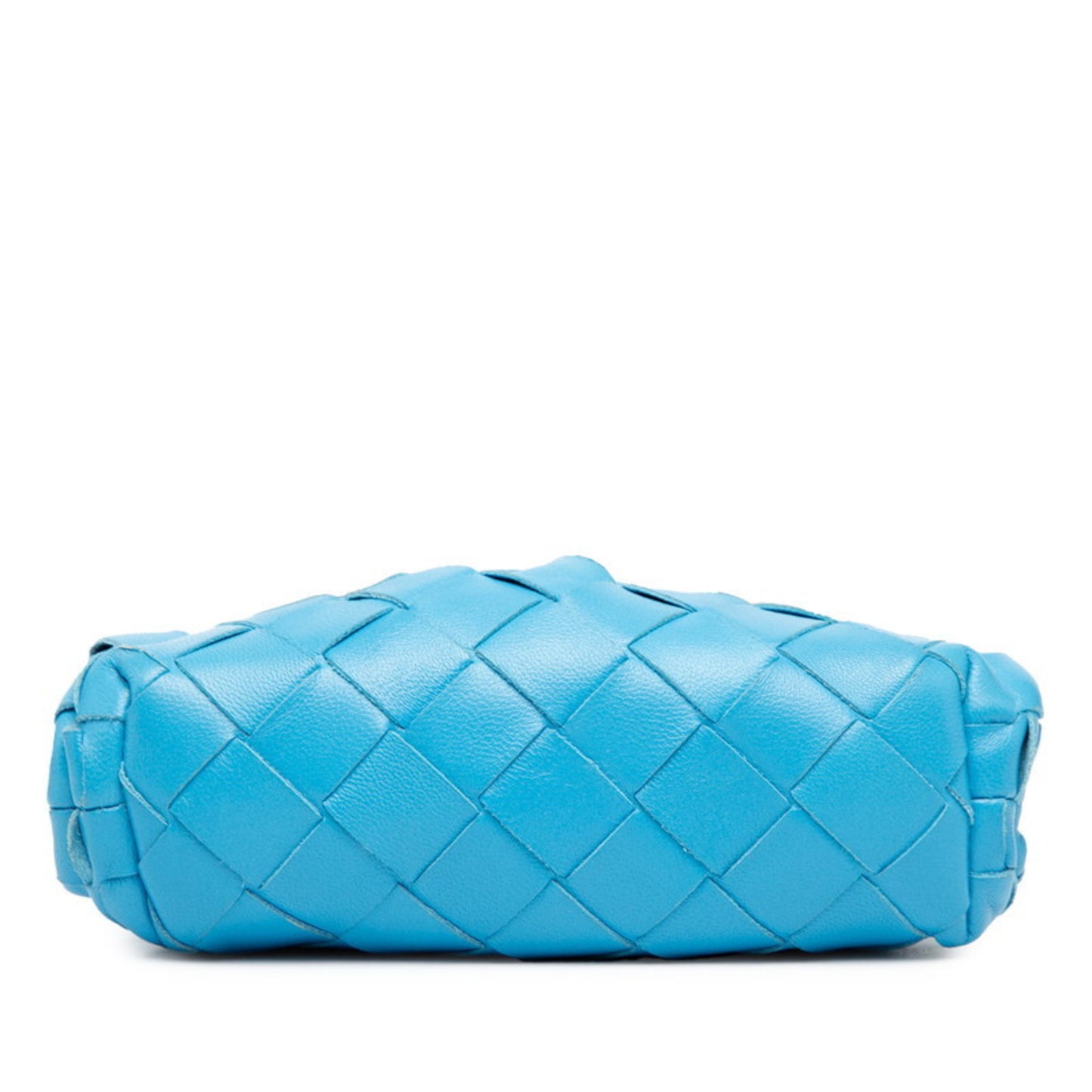 Bottega Veneta Intrecciato The Pouch Shoulder Bag In Blue Leather