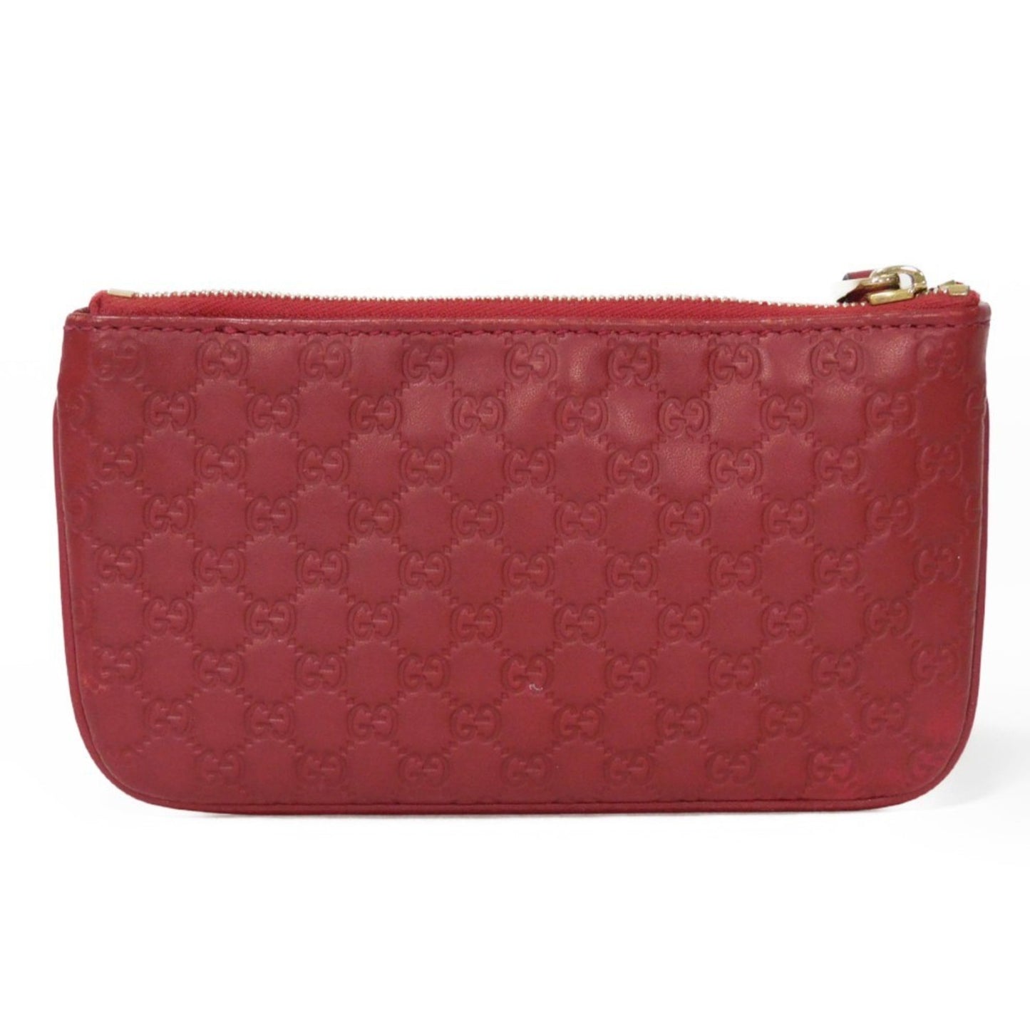 Gucci Coin Case Guccissima Purse Embossed Key Ring Gold Micro Gg Shima Red 544248 Bmj1G 6420