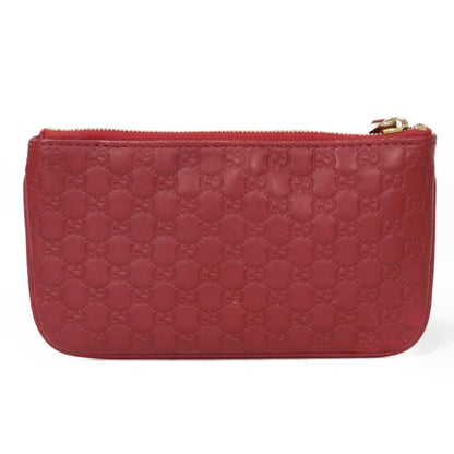 Gucci Coin Case Guccissima Purse Embossed Key Ring Gold Micro Gg Shima Red 544248 Bmj1G 6420