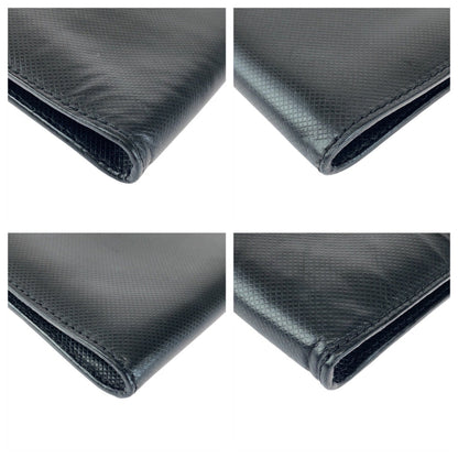 Bottega Veneta Vintage Black Leather Clutch Bag Briefcase