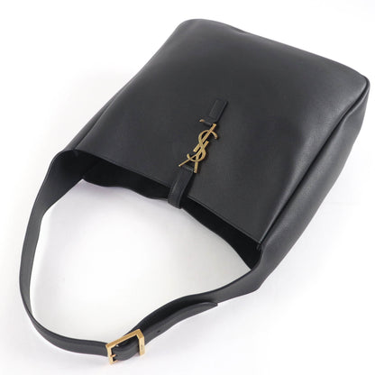 Saint Laurent 753837 Le 5 A 7 Soft Large Leather Shoulder Bag In Black With Gold Hardware And Dust