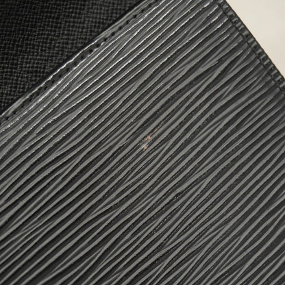 Louis Vuitton Epi Tri-Fold Long Wallet Porte Tresor International M63382 Noir