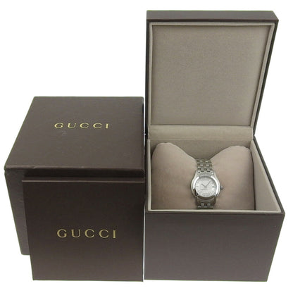Gucci Date 5500L Silver Dial Stainless Steel Quartz Watch