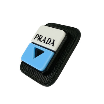 Prada Prada Brooch 2Is058 Black White Blue Leather Plastic