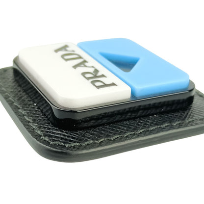 Prada Prada Brooch 2Is058 Black White Blue Leather Plastic