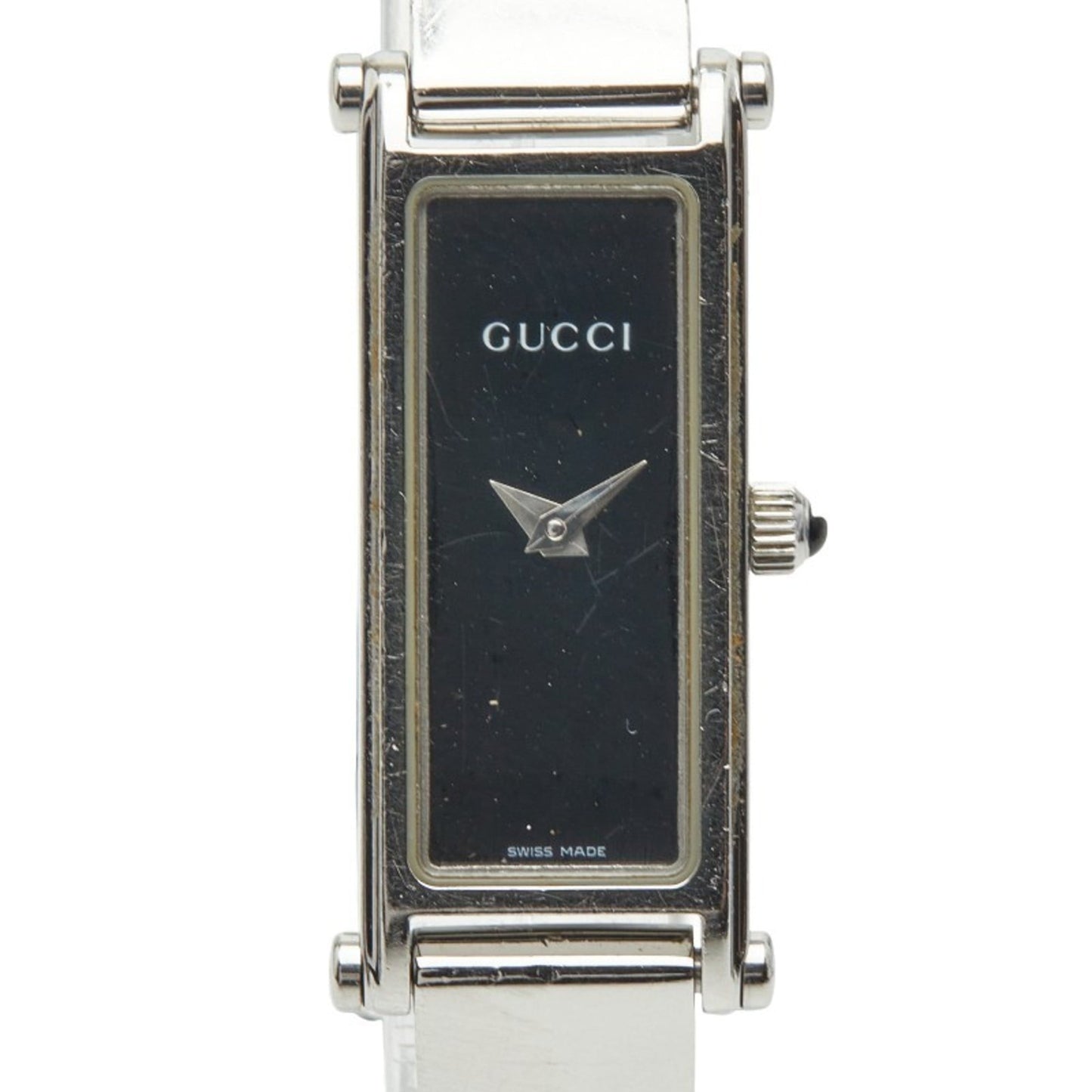 Gucci 1500L Quartz Watch With Black Dial And Stainless Steel