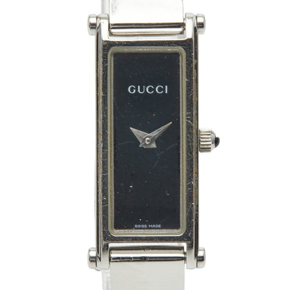 Gucci 1500L Quartz Watch With Black Dial And Stainless Steel