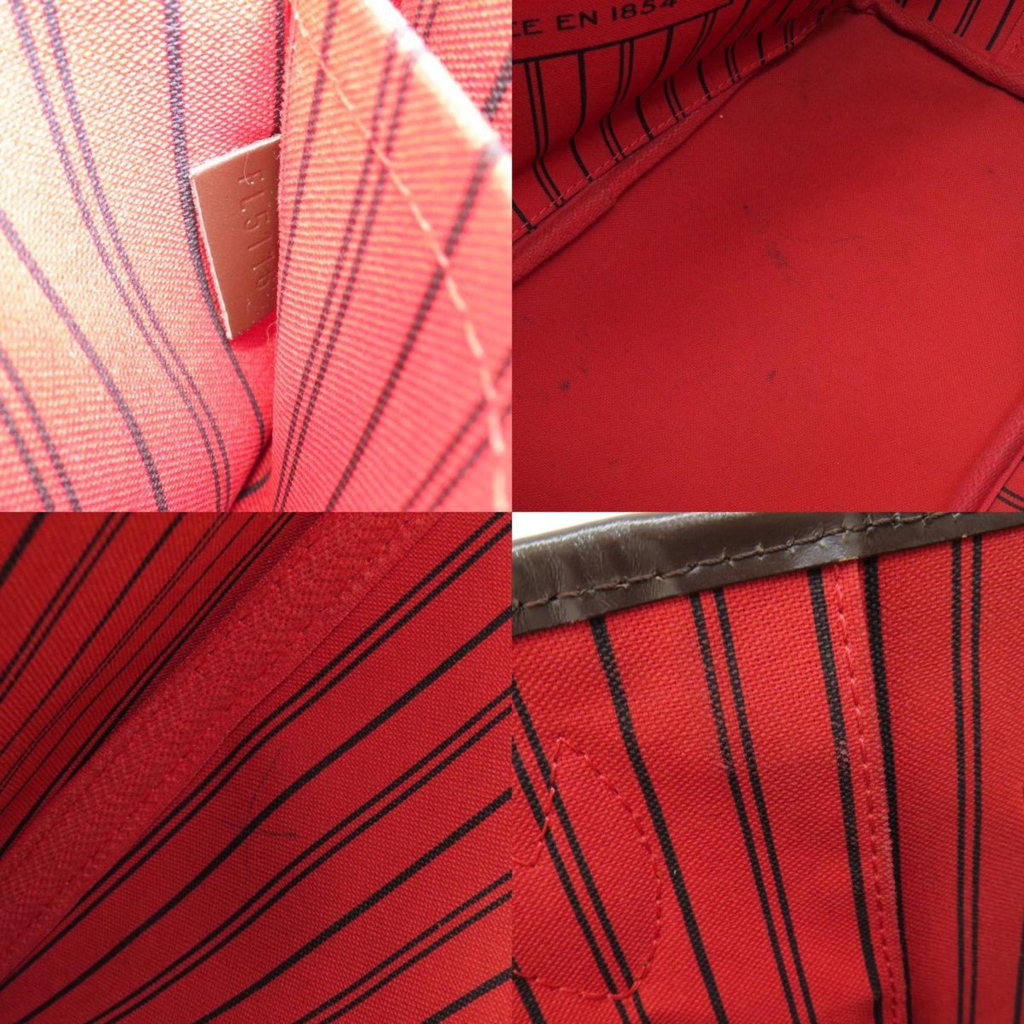 Louis Vuitton N41358 Neverfull Mm Damier Ebene Tote Bag Canvas