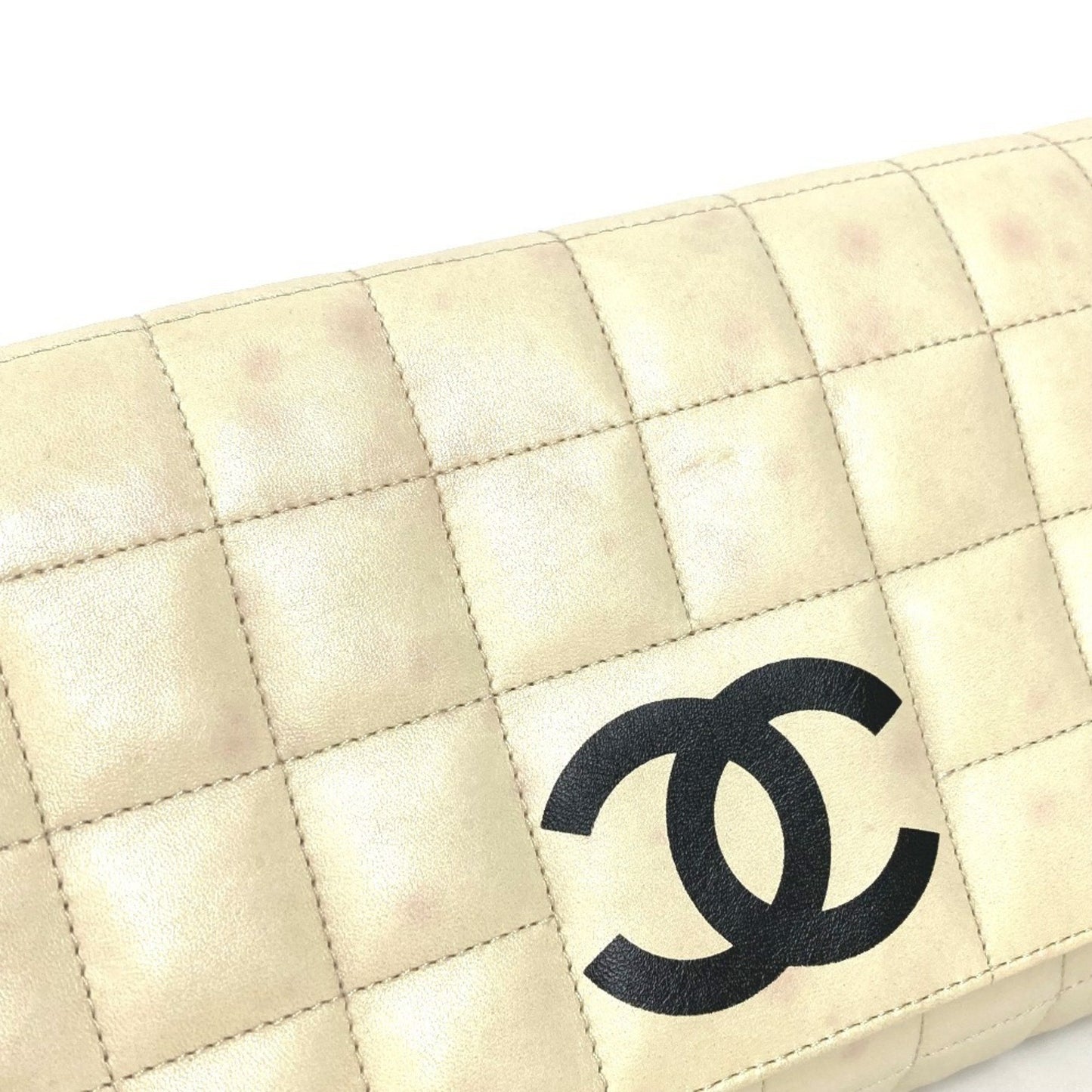 Chanel Cc Coco Mark Chocolate Bar Two-Tone Crossbody Flap Pochette Shoulder Bag In White Leather