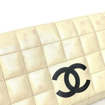 Chanel Cc Coco Mark Chocolate Bar Two-Tone Crossbody Flap Pochette Shoulder Bag In White Leather