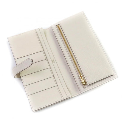 Hermes Bearn Soufflet Nata Chevre Long Wallet With Gold Hardware