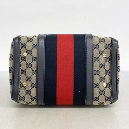 Gucci Gg Canvas Sherry Line Handbag 269876 Navy