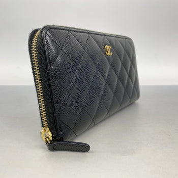 Chanel Matelasse Caviar Leather Long Wallet