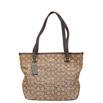 Coach Signature Handbag Tote Bag F58282 Brown Canvas