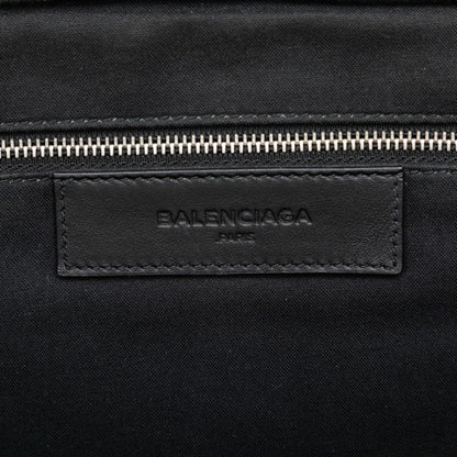 Balenciaga Logo Clutch Bag/Second Bag In Black Leather