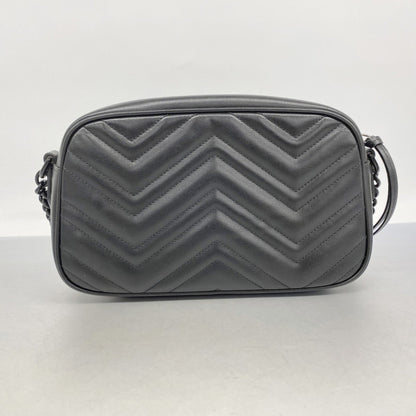 Gucci Gg Marmont Shoulder Bag 447632 Leather Black