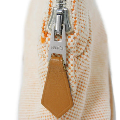 Hermes Hermes Clutch Bag Bolide Pouch Mini 16 Tpm H Cotton Orange Mark Toile Ecru Made In France