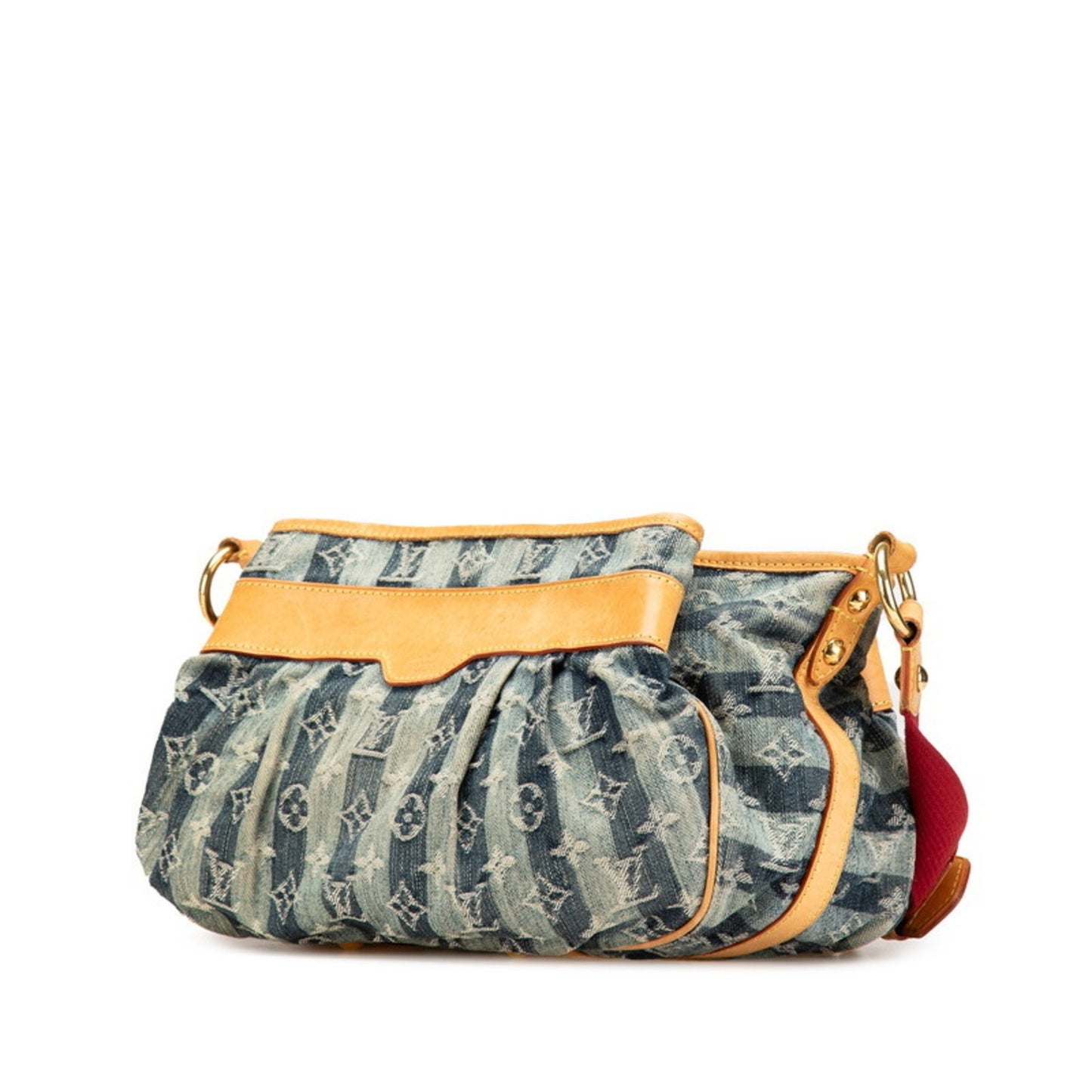 Louis Vuitton Monogram Denim Porte Epol Raye Mm Shoulder Bag M95334 Indigo Blue Canvas