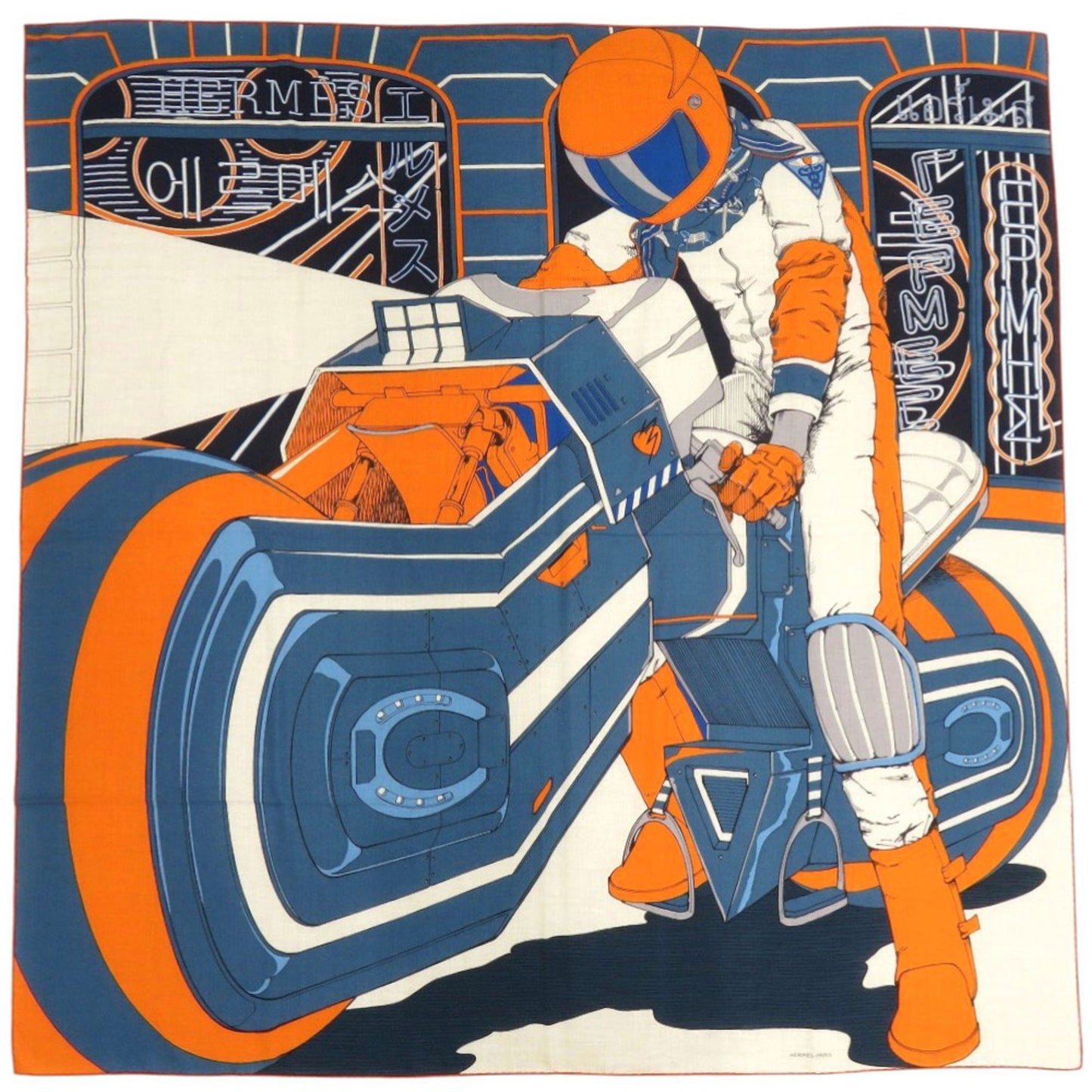 Like New Herms Carre Jean 140 Mysterious Rider Cashmere