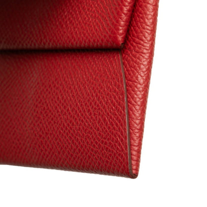Herms Bastia Wallet/Coin Purse Rouge Kazak Epsom Leather