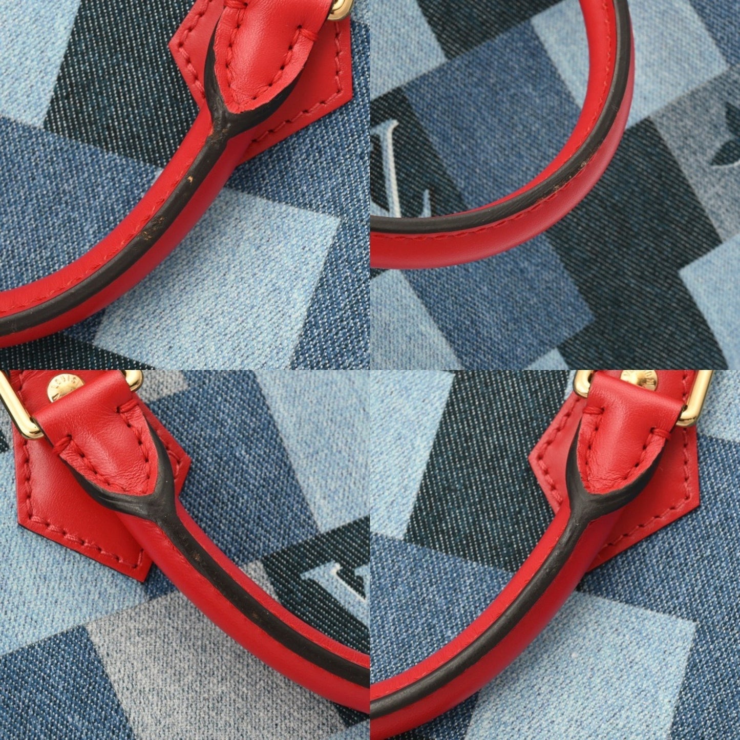 Louis Vuitton Monogram Denim Speedy Bandouliere 30 Blue M45041