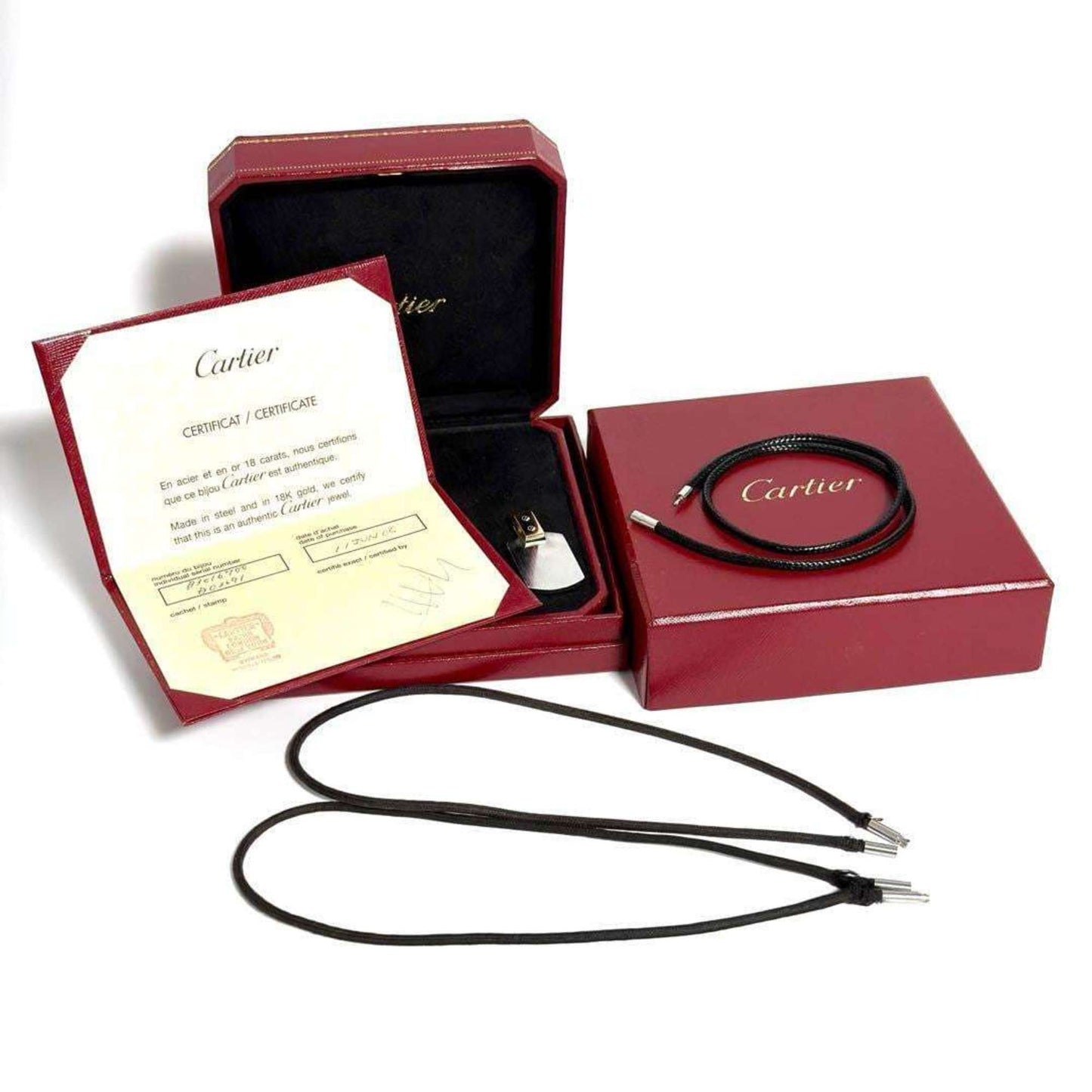 Cartier Santos 100 Pendant Top Cord Necklace Yellow Gold