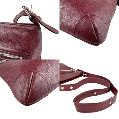 Chlo Chloe Shoulder Bag Leather Burgundy Silver