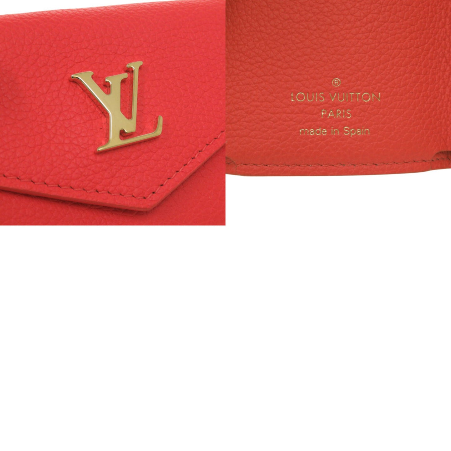 Like New Louis Vuitton Portefeuille Rock Mini M67860 Leather Tri-Fold Wallet Red Lv 0393 Louis