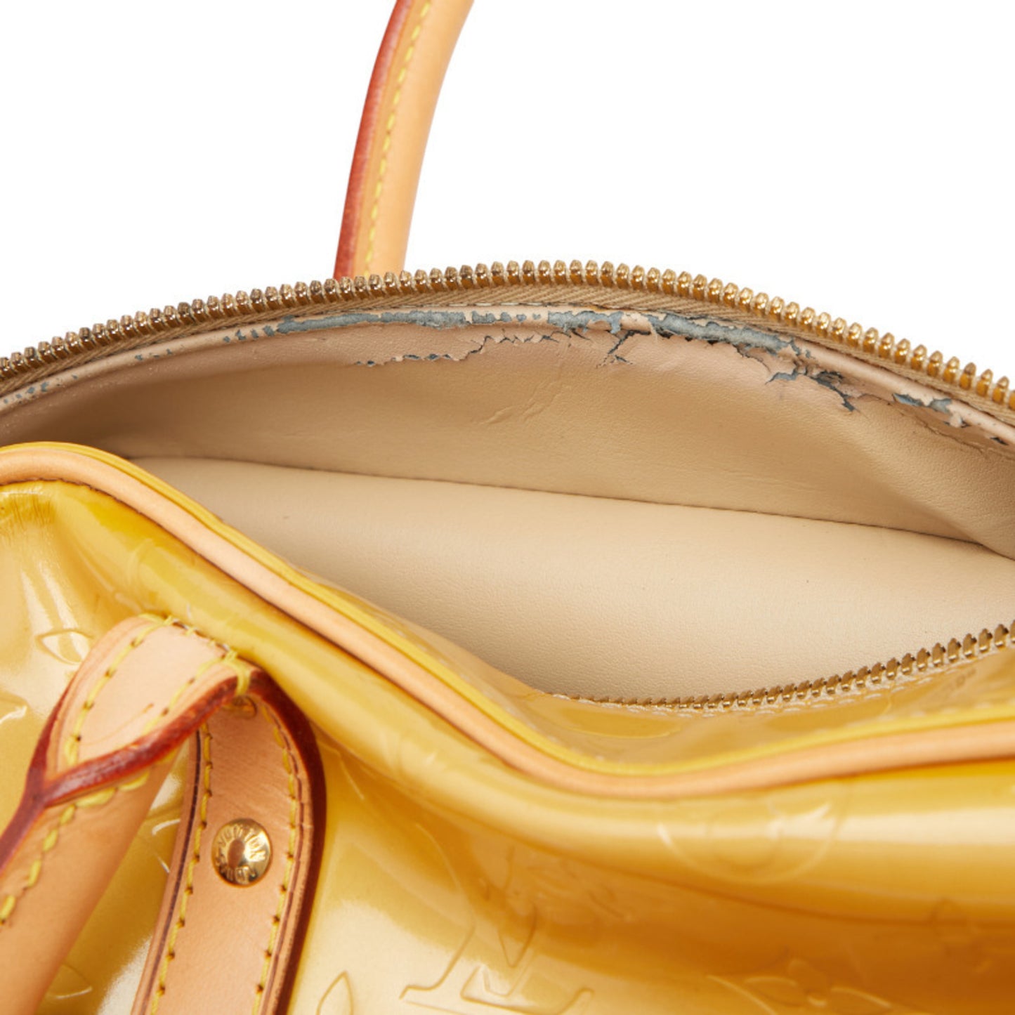 Louis Vuitton Monogram Vernis Tompkin Square Boston Bag/Handbag M91149 In Beige