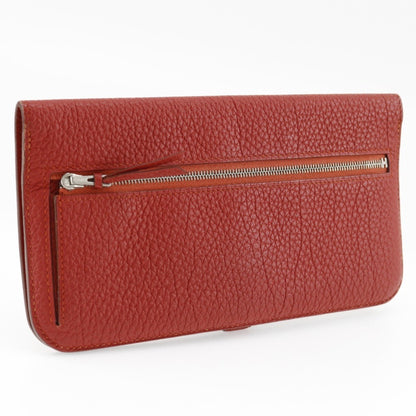 Hermes Hermes Dogon Long Wallet Togo 2014 Red ?R Belt Clasp