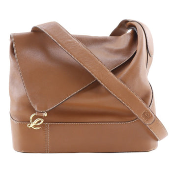 Loewe L Shoulder Bag Calf Brown A5 Logo